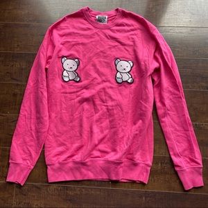The Ragged Priest Hot Pink Sweatshirt with Teddy Patches